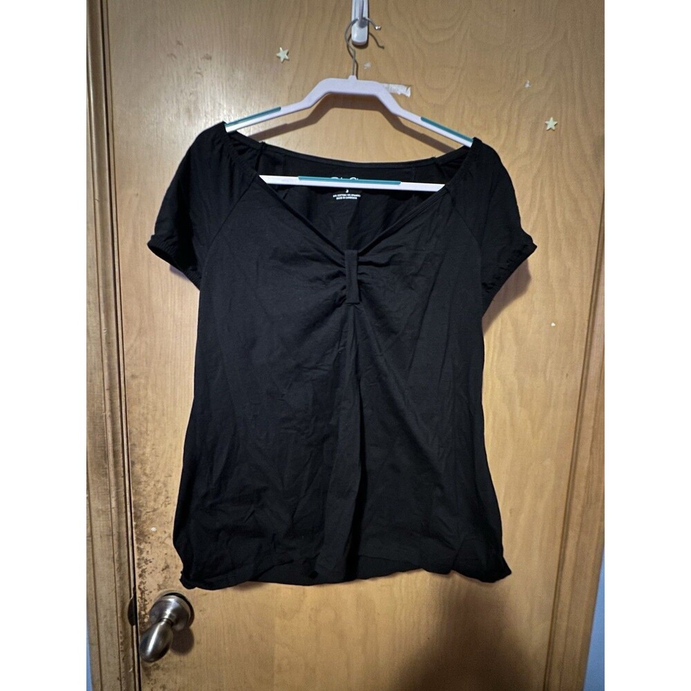 Torrid Plus Size 2X Retro Chic Black Puff Sleeved Sweetheart Top NWT Plus